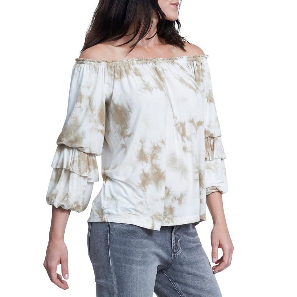 SEVEN7 Tie Dye Tier-Sleeve Off-Shoulder TOP Size: XL